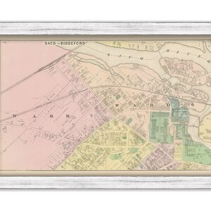 City of SACO and BIDDEFORD, Maine 1872 Map