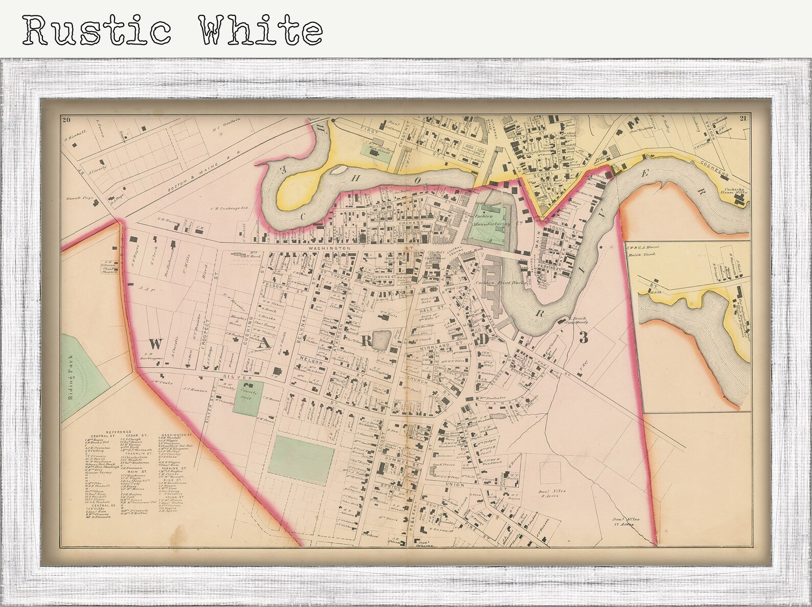 City of DOVER New Hampshire 1871 Map Replica or GENUINE Etsy