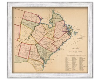 ROCKINGHAM COUNTY, New Hampshire 1876 Map of Sea Coast