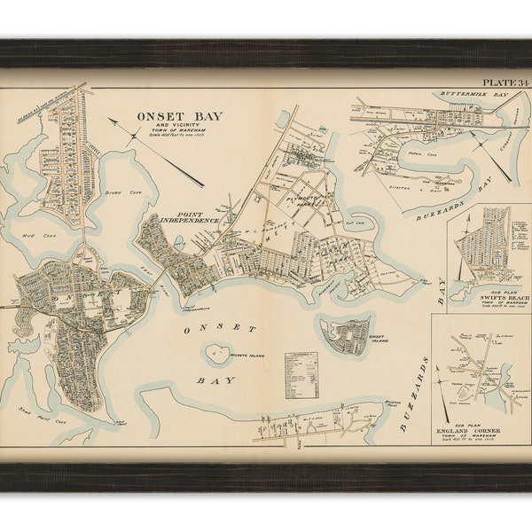 ONSET BAY, WAREHAM, Massachusetts - 1903 Map