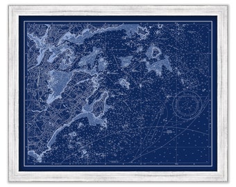 MARBLEHEAD HARBOR, Massachusetts - Nautical Chart Blueprint 2013