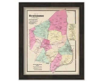 HUNTINGTON, Connecticut Map 1867