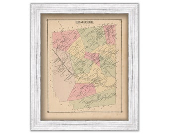 BRAINTREE, Vermont 1877 Map - Replica or Genuine ORIGINAL