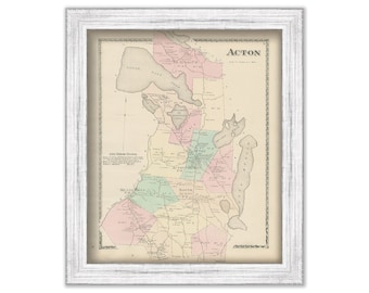 Town of ACTON, Maine 1872 Map