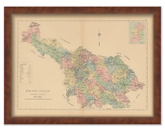 COUNTY CAVAN, Ireland 1901 Map - Replica or GENUINE Original