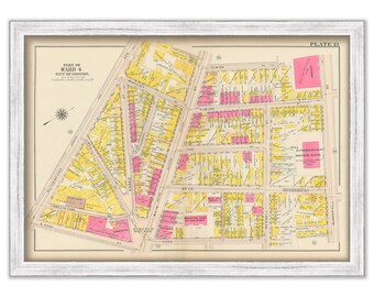 CHARLESTOWN, Massachusetts 1912 map, Plate 13 - HANCOCK SQUARE - Replica or Genuine Original