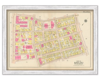CHARLESTOWN, Massachusetts 1912 map, Plate 9 - HIGH and PEARL Street - Replica or Genuine Original
