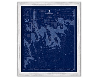 NEW BEDFORD HARBOR, Massachusetts - Nautical Chart Blueprint published in 2001