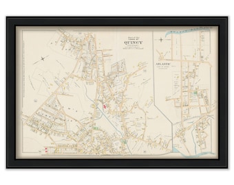 Town of QUINCY, Massachusetts 1888 Map