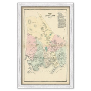 LYNN, Massachusetts 1872 Map - Replica or Genuine Original