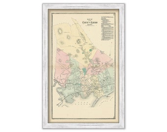 LYNN, Massachusetts 1872 Map - Replica or Genuine Original