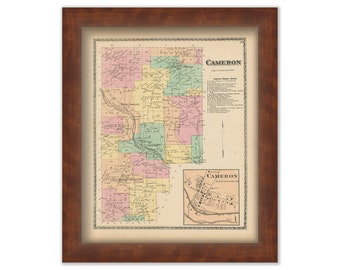 CAMERON, New York 1873 Map, Replica or Genuine ORIGINAL