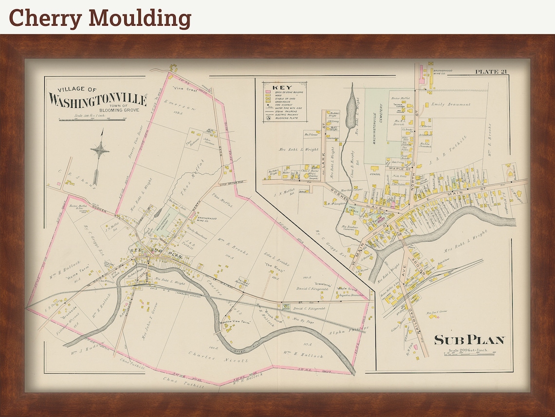 Village of WASHINGTONVILLE New York 1903 Map Replica or Etsy