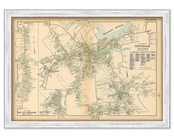 HINGHAM VILLAGE, Massachusetts 1903 Map