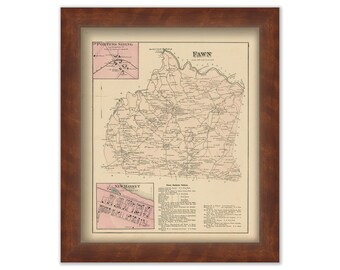 FAWN, Pennsylvania 1876 Map - Replica or Genuine ORIGINAL