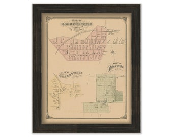 Villersville and Rohrerstown, Pennsylvania 1875 Map - Replica or GENUINE ORIGINAL