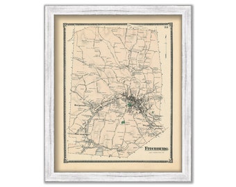 Town of FITCHBURG, Massachusetts 1875 Map