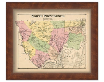 NORTH PROVIDENCE, Rhode Island 1870 Map