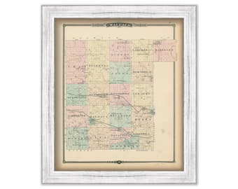 WAUPAGA COUNTY, Wisconsin 1878 Map, Replica or Genuine Original