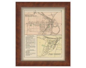 SHORTSVILLE and PORT GIBSON, Manchester, Ontaro County, New York 1874 Map