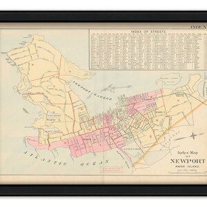 NEWPORT, Rhode Island 1893 Index Map