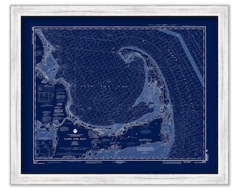 CAPE COD BAY, Massachusetts - 1996 Nautical Chart Blueprint