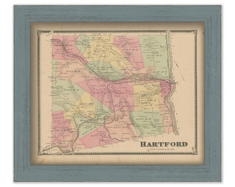 HARTFORD, Windsor County, Vermont 1869 Map - Replica or Genuine ORIGINAL
