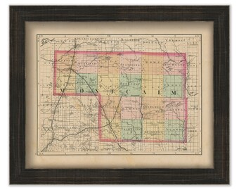 MONTCALM COUNTY, Michigan 1873 Map - Replica or Genuine Original