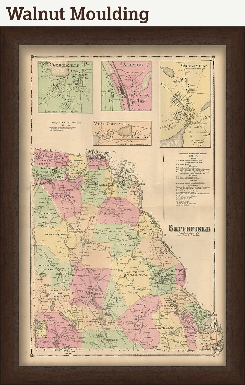 SMITHFIELD Rhode Island 1870 Map Etsy