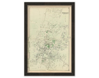 Village of STONEHAM, Massachusetts 1875 Map - Replica or Genuine ORIGINAL