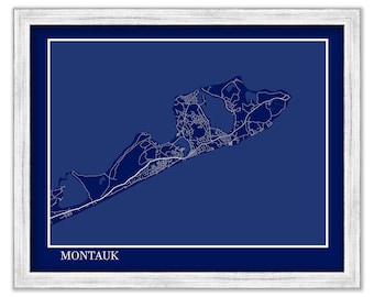 MONTAUK, Long Island, New York - Contemporary Map Poster Blueprint