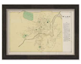 Village of WARE, Massachusetts 1873 Map