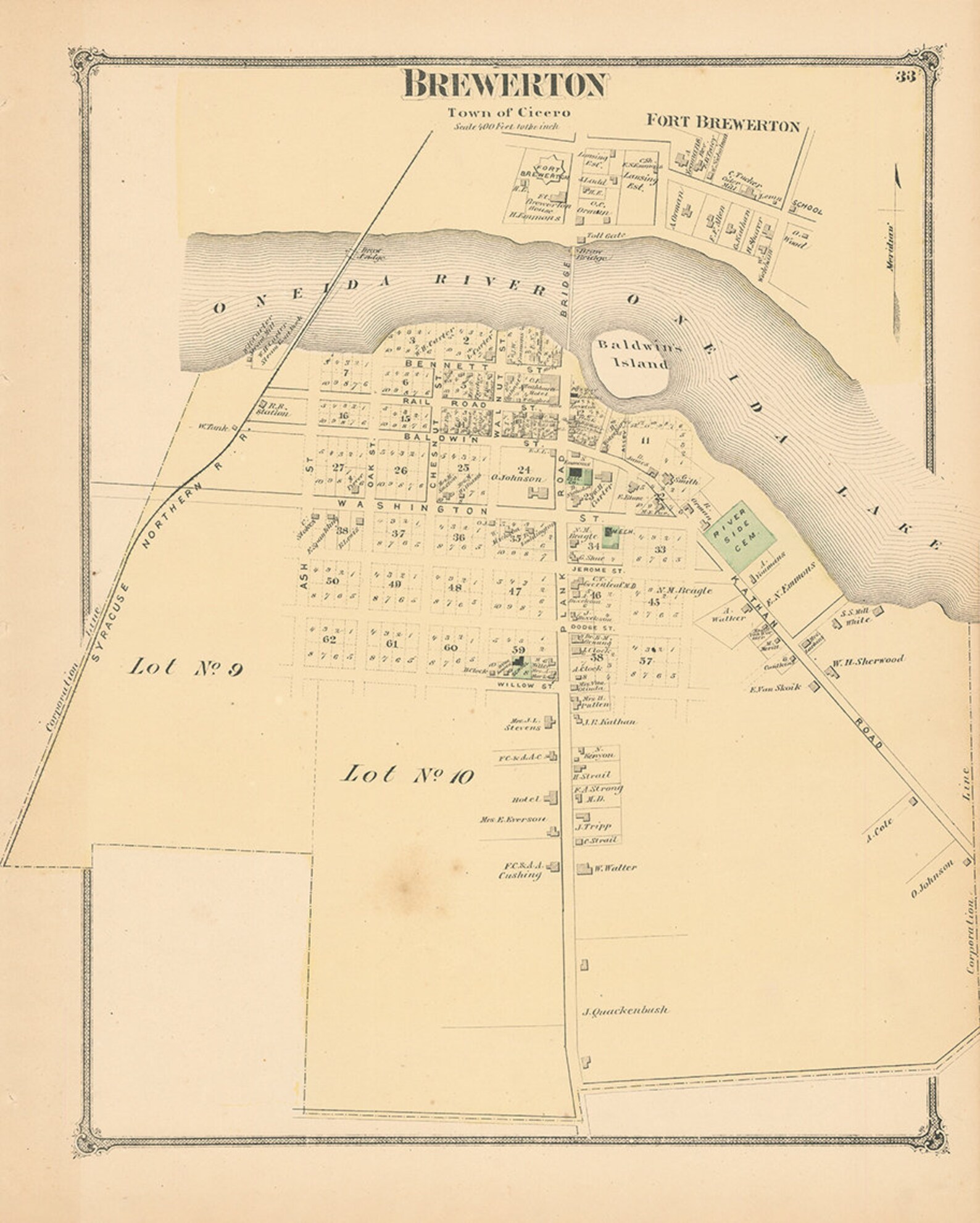 BREWERTON New York 1874 Map Etsy