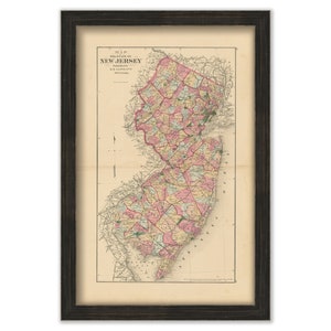 New Jersey 1876 Map - Replica or GENUINE ORIGINAL