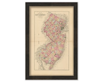 New Jersey 1876 Map - Replica or GENUINE ORIGINAL