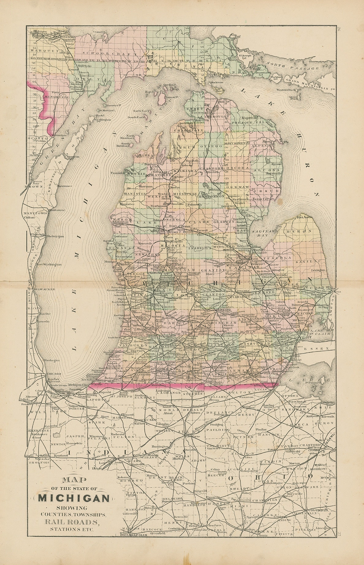 Romeo Village, Bruce & Washington, Michigan 1859 Old Town Map Custom Print  - Macomb Co. - OLD MAPS