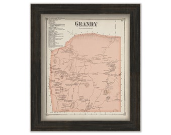 Town of GRANBY, Massachusetts 1873 Map