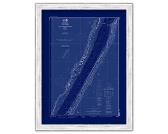 HUDSON RIVER, New Jersey/New York  -  2011 Nautical Chart Blueprint