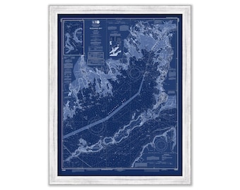 BUZZARDS BAY, Massachusetts - 2017 Nautical Chart Blueprint