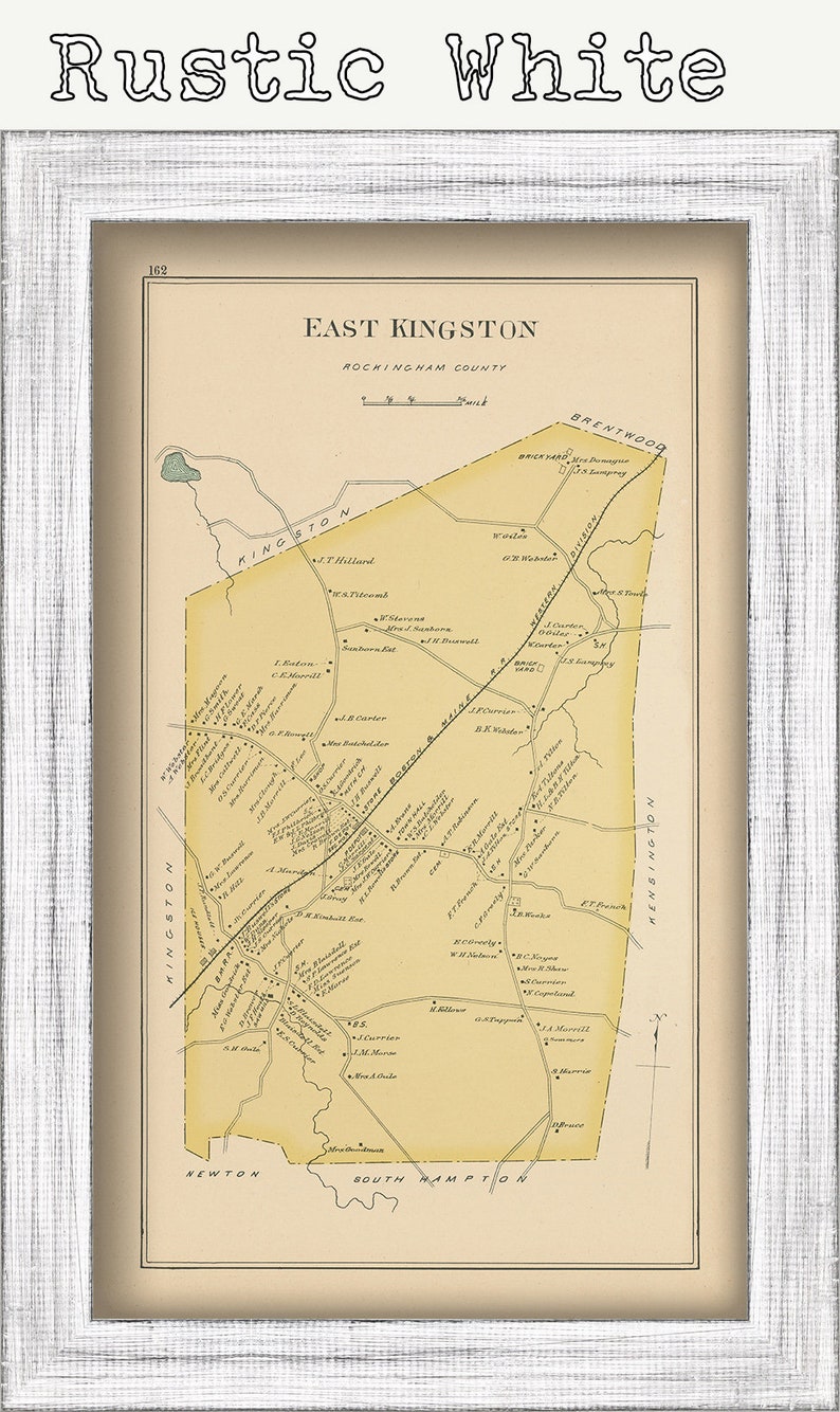 KINGSTON New Hampshire 1892 Map Etsy
