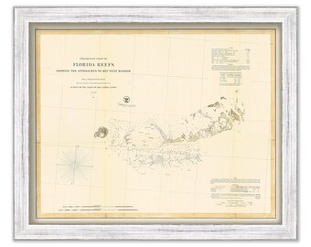 KEY WEST and VICINITY, Florida  -  1857 Nautical Chart