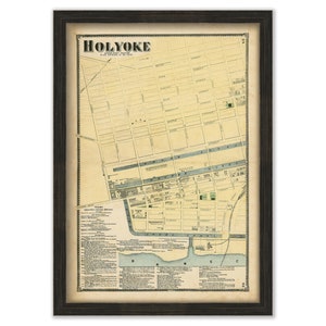 Village of HOLYOKE, Massachusetts 1870 Map