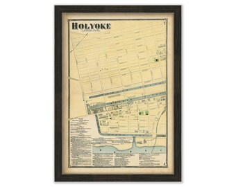 Village of HOLYOKE, Massachusetts 1870 Map