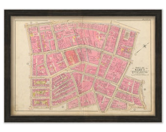 BOSTON 1902 Map, Plate 11, Downtown Crossing, Chinatown