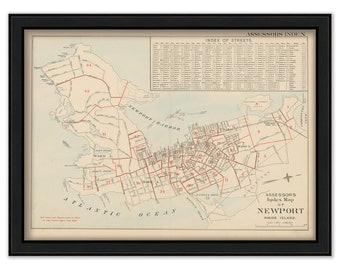 NEWPORT, Rhode Island 1893 Assessors Map