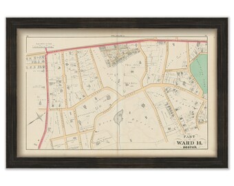 ROXBURY, Massachusetts 1873 Map, Vol. 2 Plate L  - Replica or GENUINE ORIGINAL