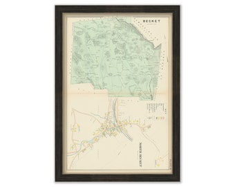 BECKET, Massachusetts 1904 Map - Replica or Genuine ORIGINAL