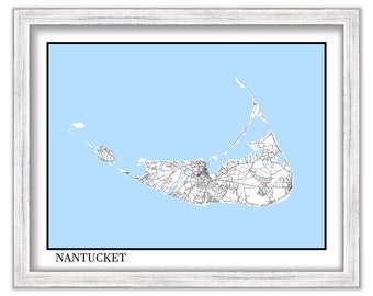 NANTUCKET, Massachusetts - Contemporary Map Poster