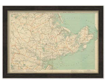 ROCKPORT, MANCHESTER and IPSWICH, Massachusetts and the surrounding area, 1904 Map/Chart - Replica or Genuine Original