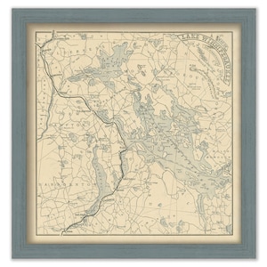 LAKE WINNIPESAUKEE and Squam Lake, New Hampshire 1885 Map